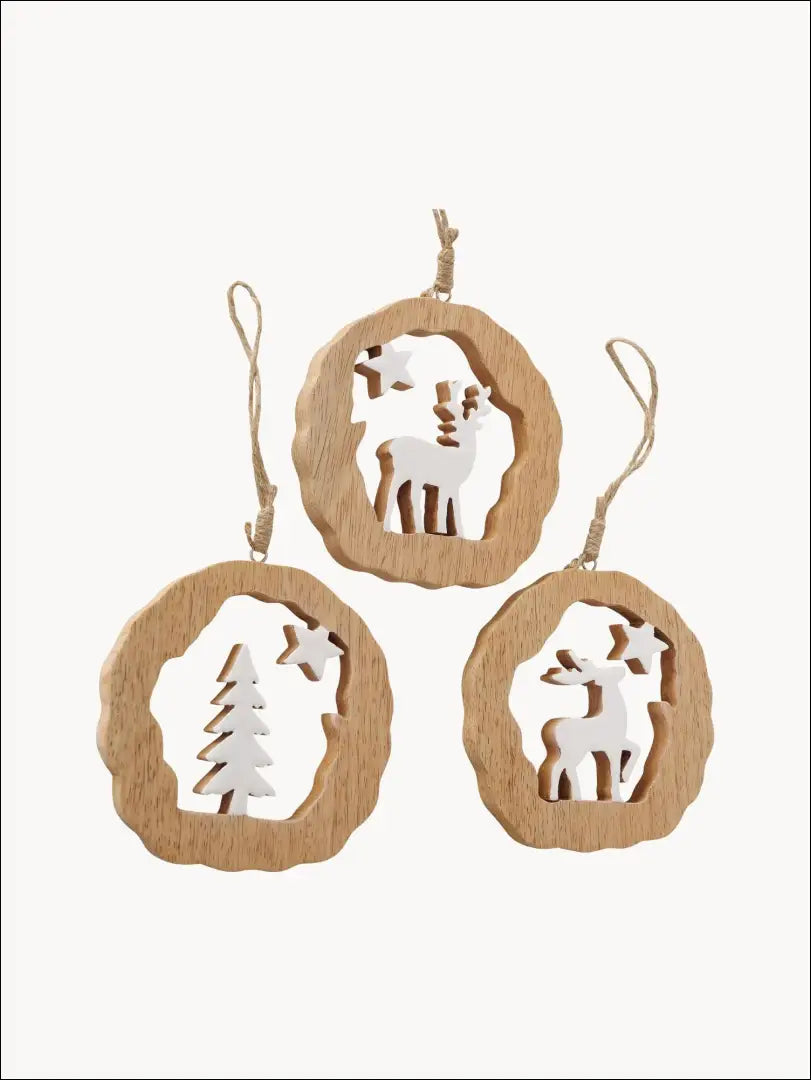 Kalėdinių žaisliukų komplektas (3vnt) DI4860 - €12 Save 50% __label:Pristatymas 1-2 d.d., color-balta, color-ruda,