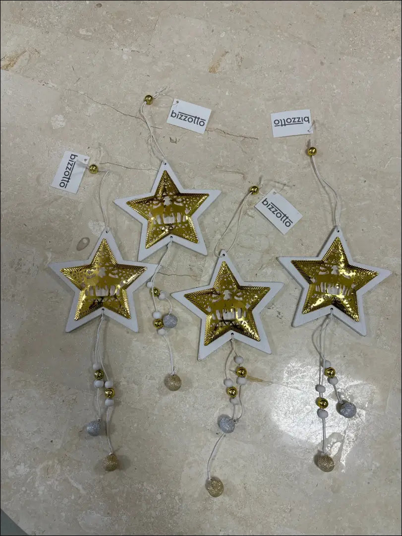 Kalėdinių žaisliukų komplektas (4vnt) DI7548 - €7 Save 50% __label:Pristatymas 1-2 d.d., color-auksine, color-balta,