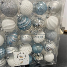 Laadige pilt üles galeriivaatesse Kalėdinių žaisliukų komplektas (60vnt) DI4788 - €18 Save 60% color-melyna, color-sidabrine, kaledos,
