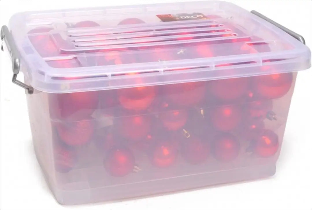 Kalėdinių žaisliukų komplektas dėžutėje (70vnt) DI10493 - €24 Save 50% __label:Pristatymas 1-2 d.d., color-raudona,