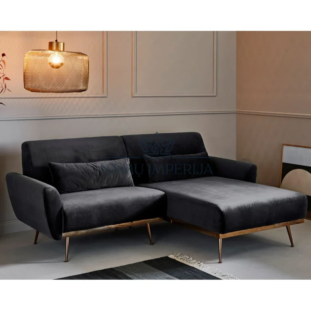 Kampinė sofa MI364 - color-auksine, color-pilka, kampai,