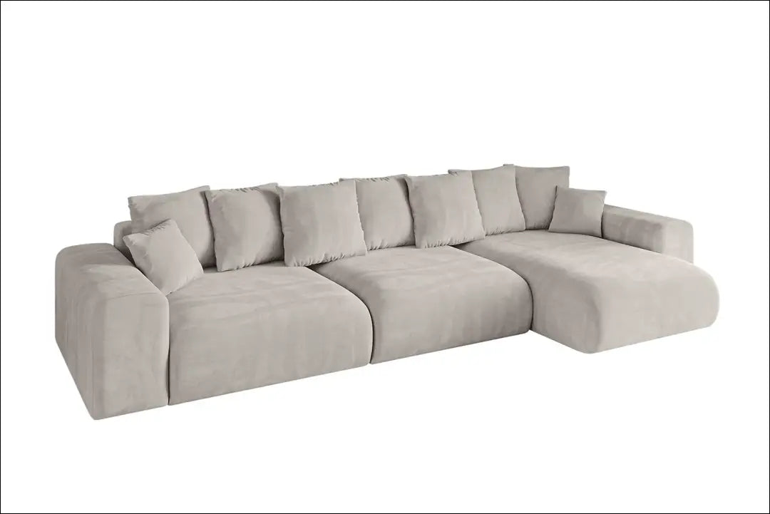 Kampinė sofa-lova MI966 - €786 Save 40% __label:Pristatymas 1-2 d.d., color-smelio, kampai, material-aksomas,
