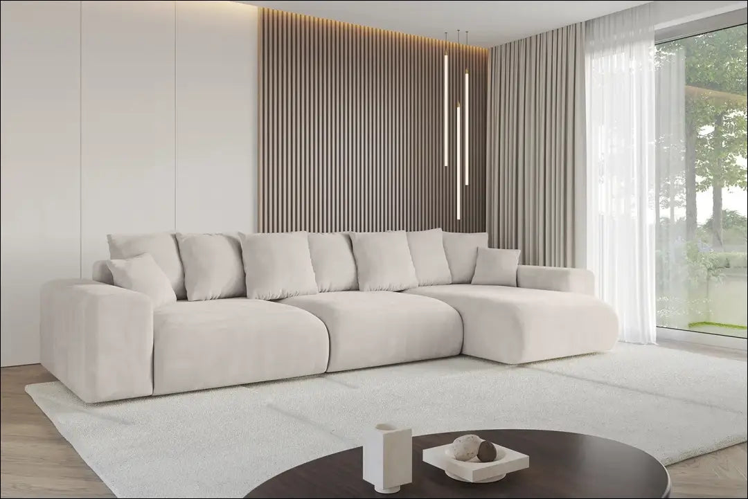Kampinė sofa-lova MI966 - €786 Save 40% __label:Pristatymas 1-2 d.d., color-smelio, kampai, material-aksomas,
