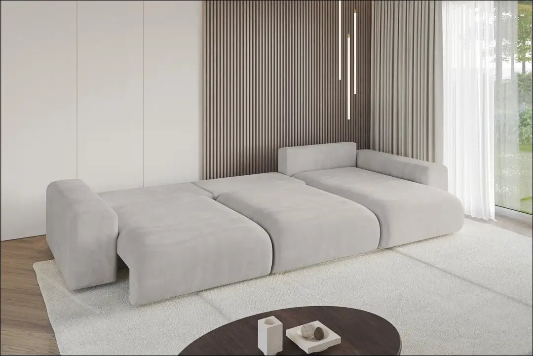 Kampinė sofa-lova MI966 - €786 Save 40% __label:Pristatymas 1-2 d.d., color-smelio, kampai, material-aksomas,