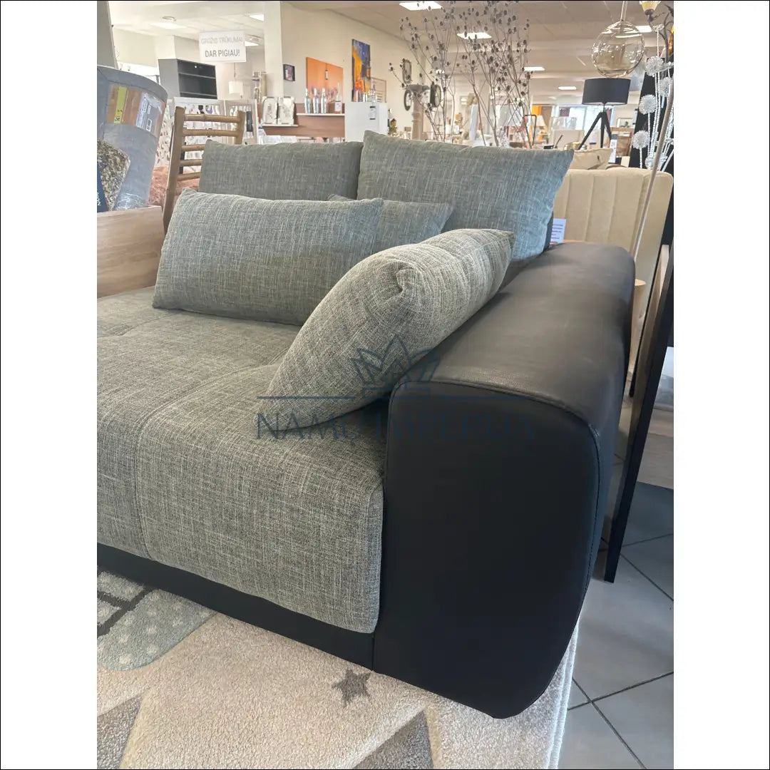 Kampinė sofa MI582 - €230 Save 50% __label:Pristatymas 1-2 d.d., color-juoda, color-pilka, material-eko-oda,