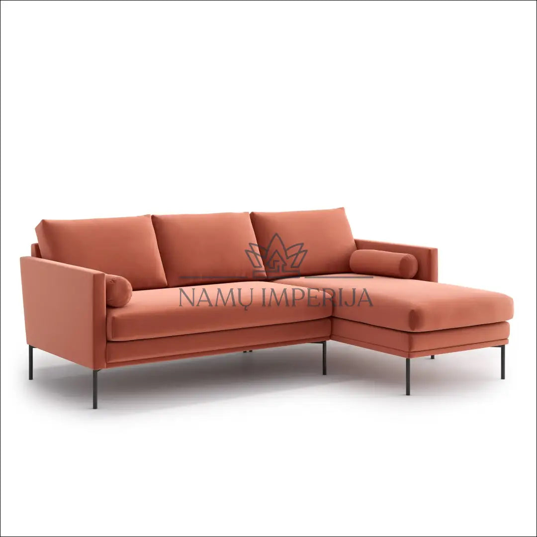 Kampinė sofa MI666 - €735 Save 50% __label:Pristatymas 1-2 d.d., color-oranzine, color-rozine, kampai, material-aksomas