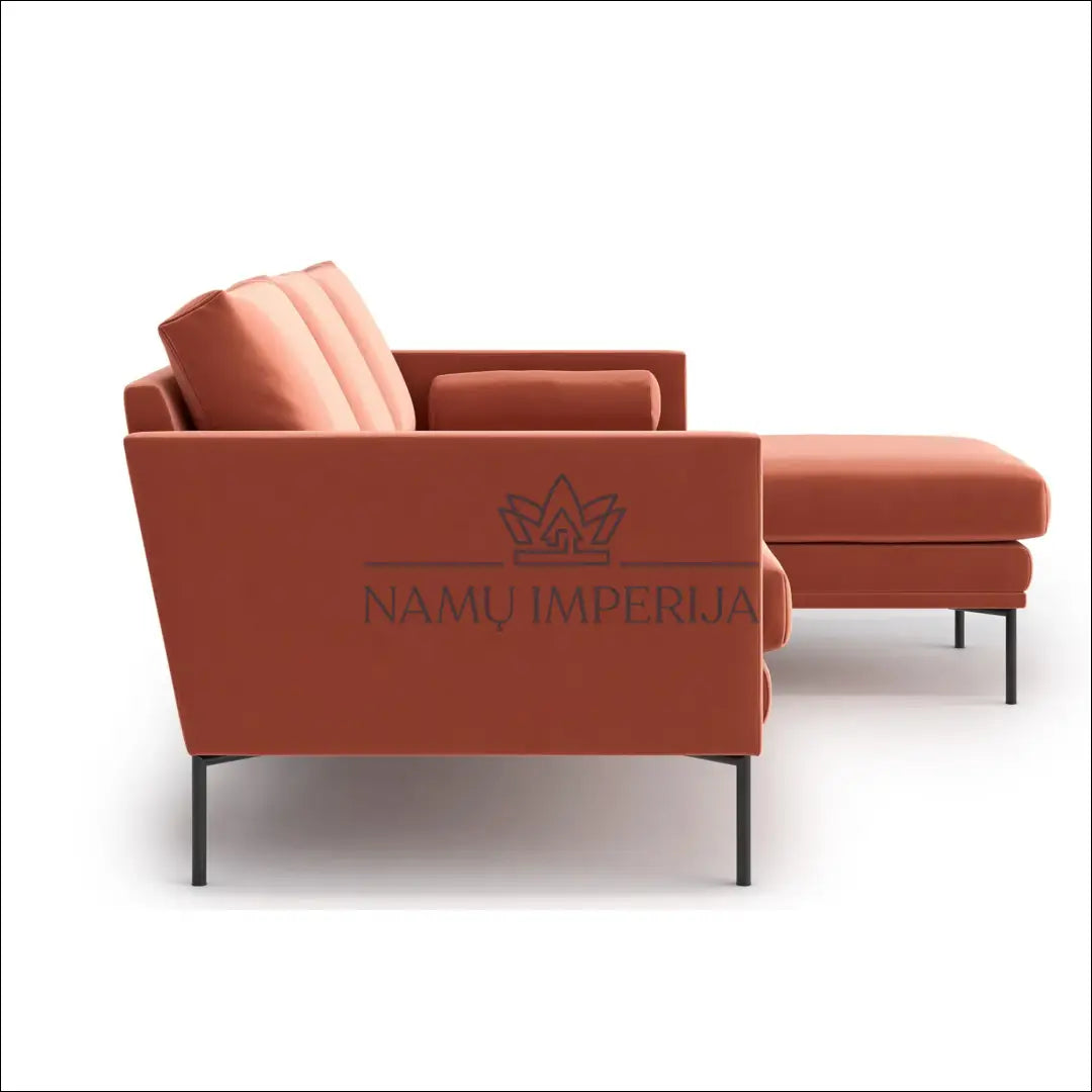 Kampinė sofa MI666 - €735 Save 50% __label:Pristatymas 1-2 d.d., color-oranzine, color-rozine, kampai, material-aksomas