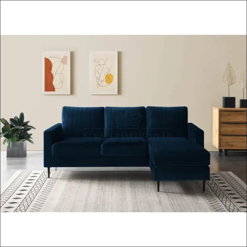 Kampinė sofa MI682 - €445 Save 50% __label:Pristatymas 1-2 d.d., color-melyna, kampai, material-aksomas,