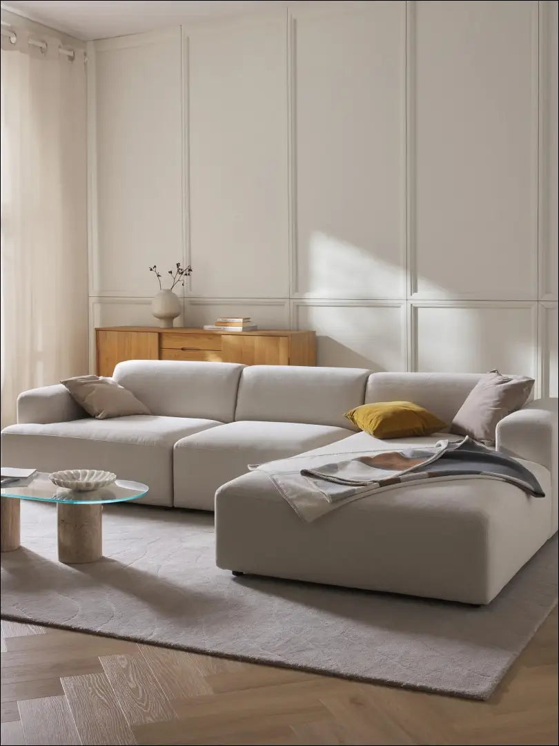 Kampinė sofa MI762 - €1,300 Save 50% __label:Pristatymas 1-2 d.d., color-kremas, kampai, material-gobelenas, minksti