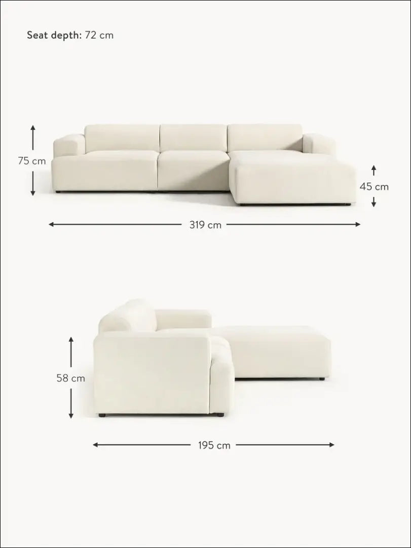 Kampinė sofa MI762 - €1,300 Save 50% __label:Pristatymas 1-2 d.d., color-kremas, kampai, material-gobelenas, minksti