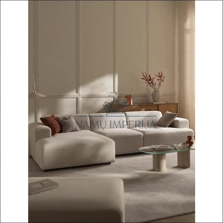 Kampinė sofa MI765 - €1,300 Save 50% __label:Pristatymas 1-2 d.d., color-kremas, kampai, material-gobelenas, minksti