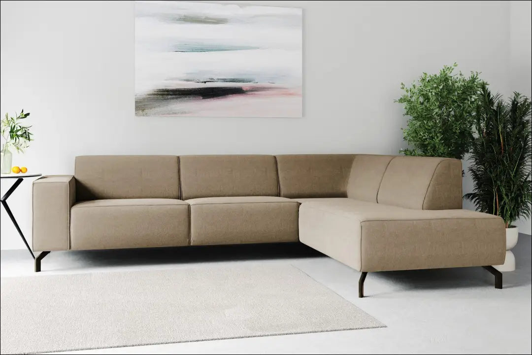 Kampinė sofa MI917 - €600 Save 65% __label:Pristatymas 1-2 d.d., color-ruda, color-smelio, material-gobelenas, over-200