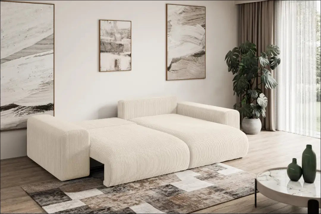 Kampinė sofa su miegama dalimi MI969 - €490 Save 50% __label:Pristatymas 1-2 d.d., color-smelio, kampai,