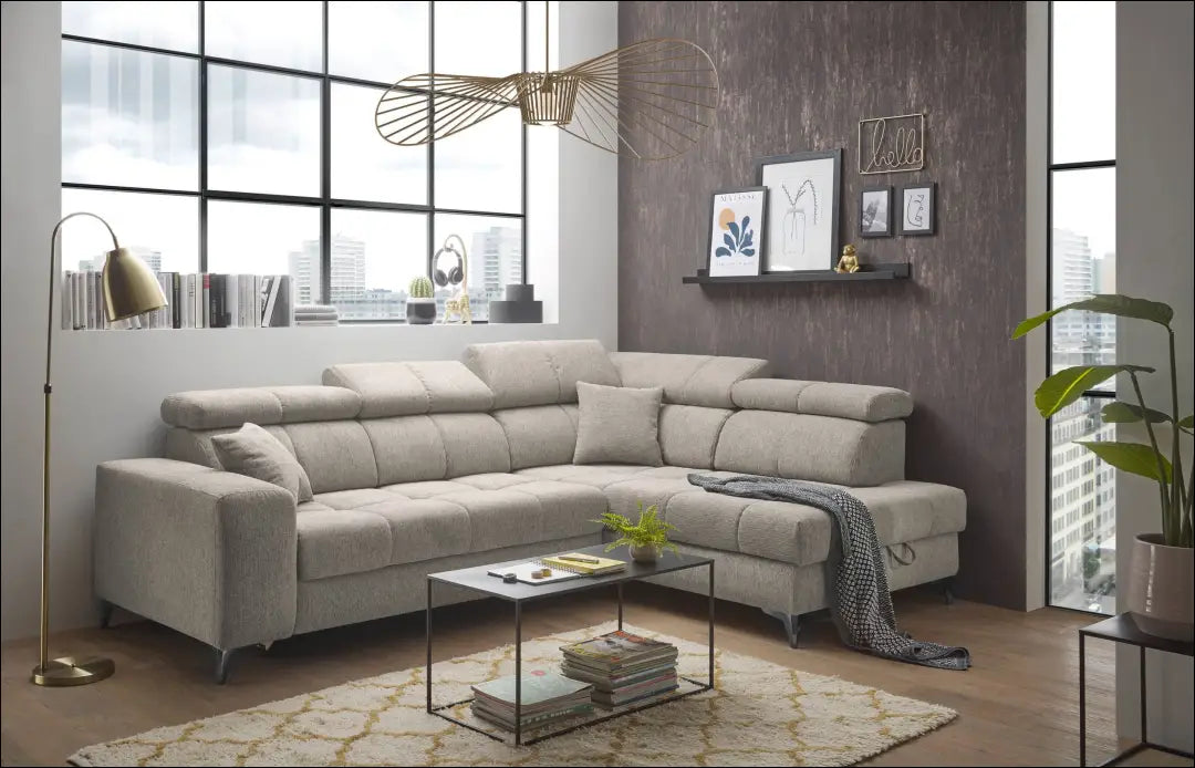 Kampinė sofa su miegama funkcija MI914 - €1,150 Save 50% __label:Pristatymas 1-2 d.d., color-smelio, kampai,