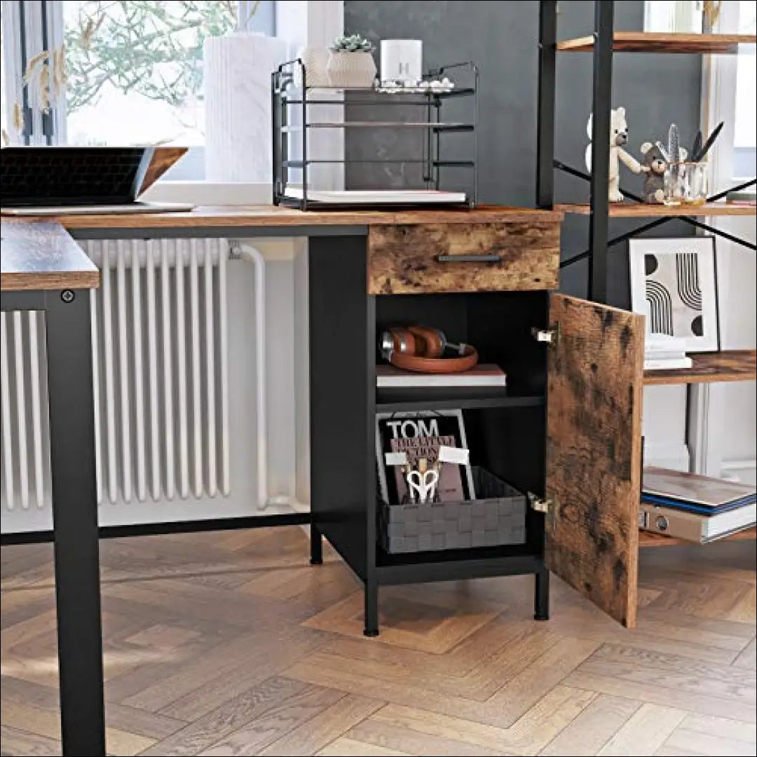 Kampinis darbo stalas BI215 - €297 Save 30% __label:Pristatymas 1-2 d.d., biuro-baldai, biuro-stalai, color-juoda,