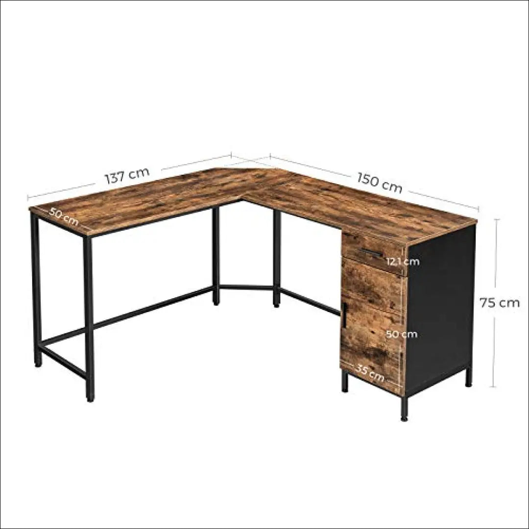 Kampinis darbo stalas BI215 - €297 Save 30% __label:Pristatymas 1-2 d.d., biuro-baldai, biuro-stalai, color-juoda,