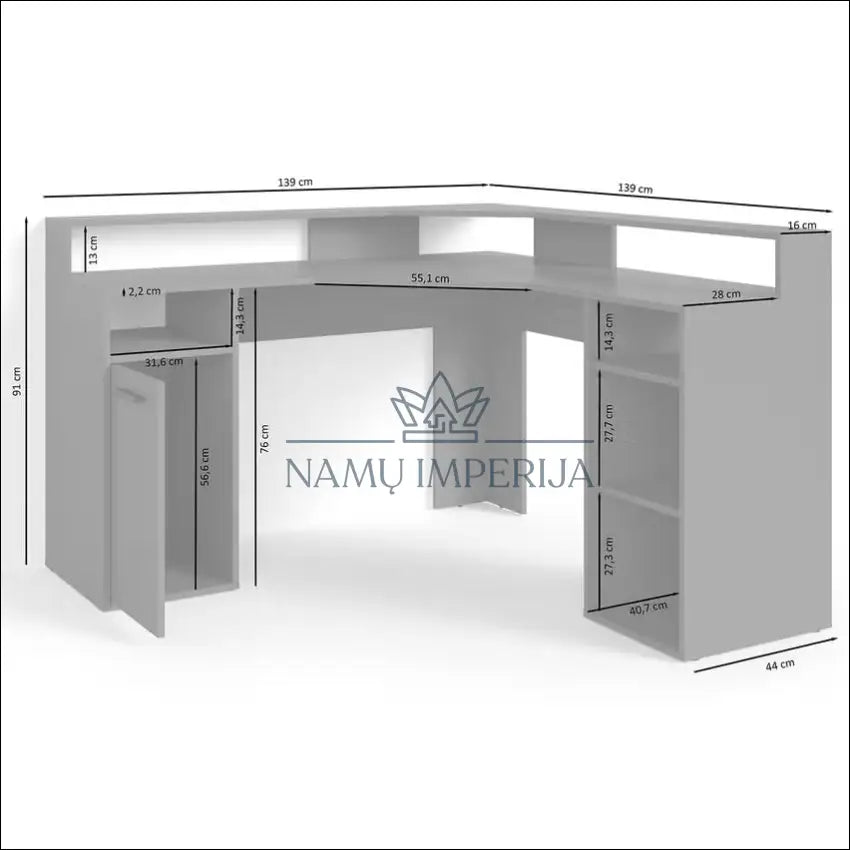 Kampinis darbo stalas BI254 €120 Save 50% 100 200, __label:Pristatymas 1 2 d.d., biuro baldai, stalai, color pilka €100