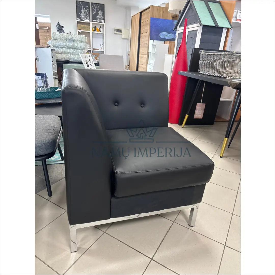 Kampinis fotelis MI814 - €30 Save 50% 25-50, __label:Pristatymas 1-2 d.d., color-juoda, foteliai, material-dirbtine-oda
