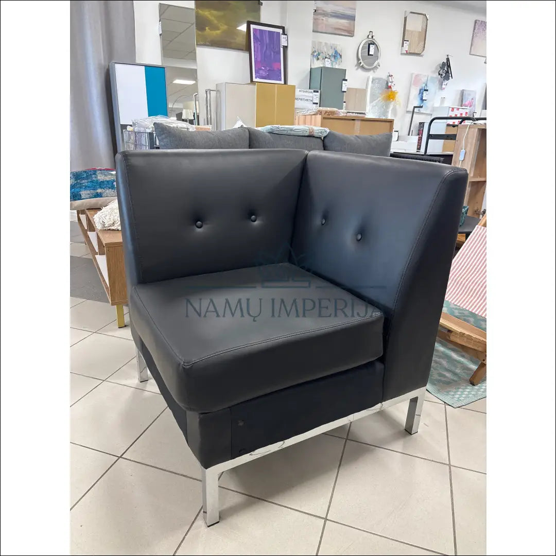 Kampinis fotelis MI814 - €30 Save 50% 25-50, __label:Pristatymas 1-2 d.d., color-juoda, foteliai, material-dirbtine-oda