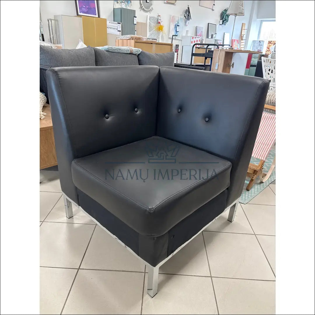 Kampinis fotelis MI814 - €30 Save 50% 25-50, __label:Pristatymas 1-2 d.d., color-juoda, foteliai, material-dirbtine-oda