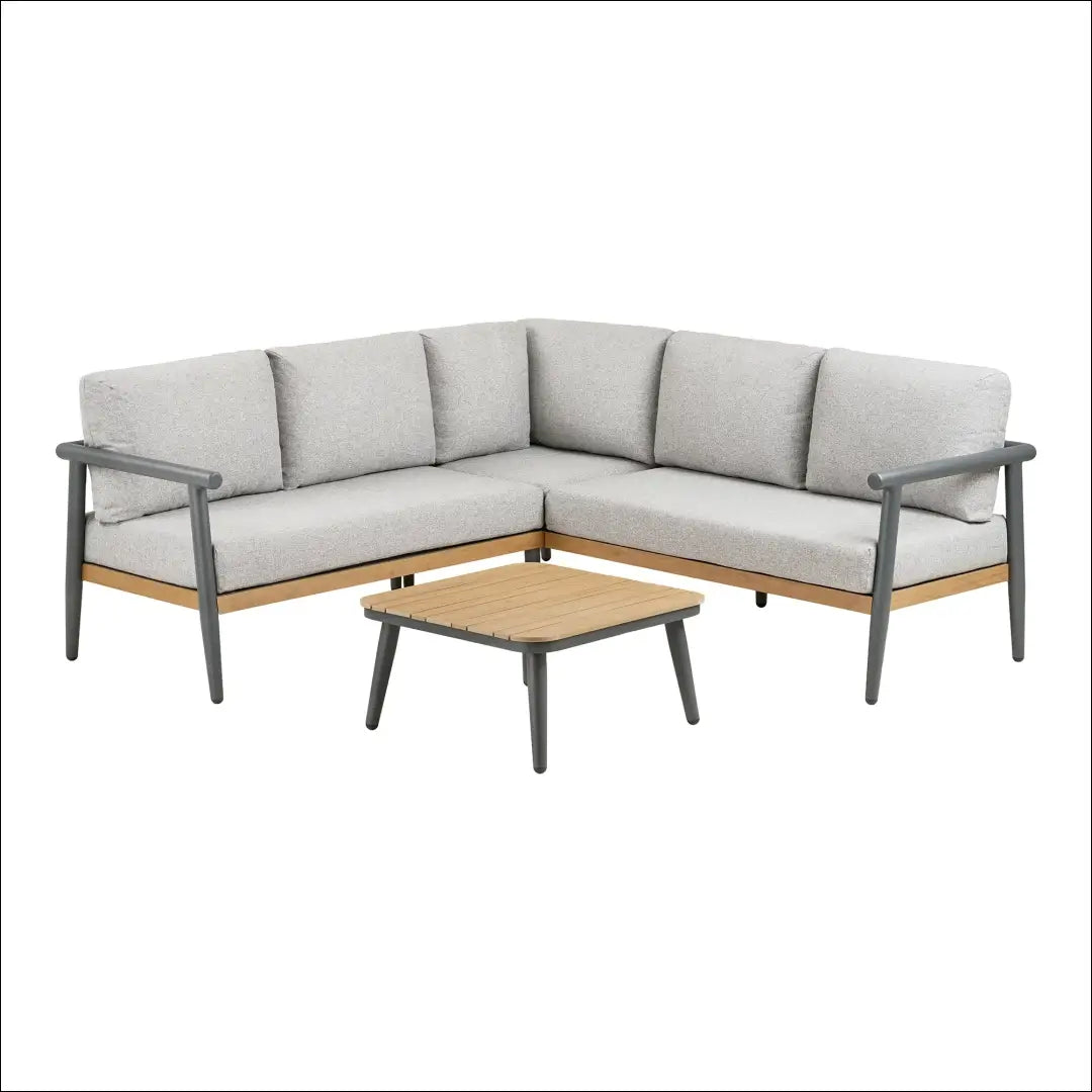 Kampinis lauko baldų komplektas aliuminis antracito pilka su pagalvėlėmis RD1120 - €1,491 Save 15% __label:Pristatymas