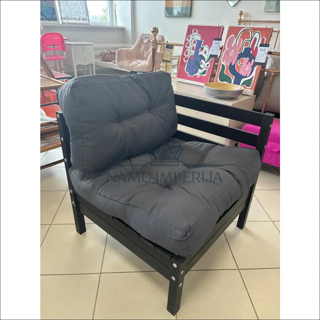 Kampinis lauko fotelis LI785 €40 Save 50% 25 50, __label:Pristatymas 1 2 d.d., color juoda, pilka, baldai €25 to €50