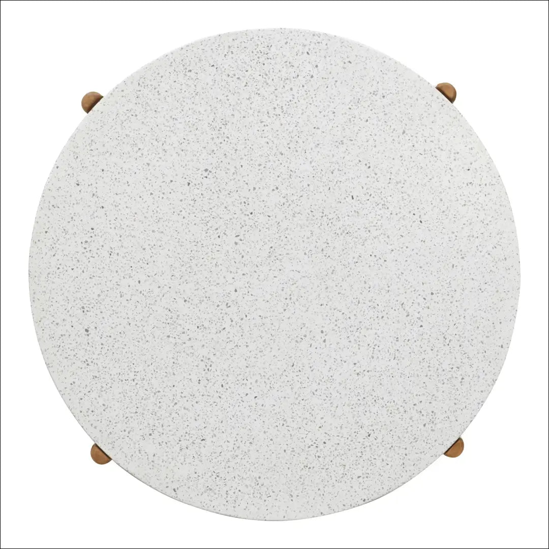 Kavos staliukas akacijos/teracso medienos baltas/natūralus ø84,5x38,5 cm RD1108 - €249 Save 15% Coffee tables, Natūrali