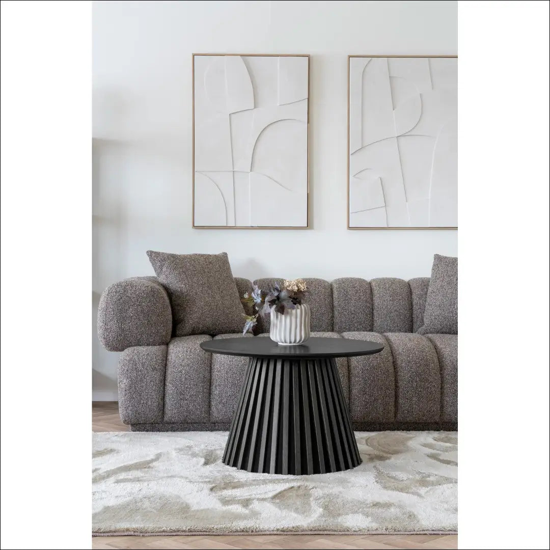 Kavos staliukas ąžuolo fanera juodas ø70x45 cm RD353 - €407 Save 15% __label:Pristatymas 5-14 d.d., Coffee tables,