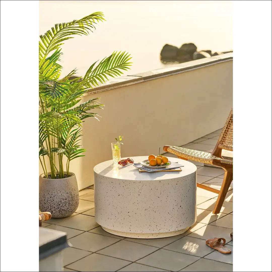 Kavos staliukas fibrozinis molis teraco imitacija ø70x40 cm RD1111 - €227 Save 15% Coffee tables, nordic, Off balta,