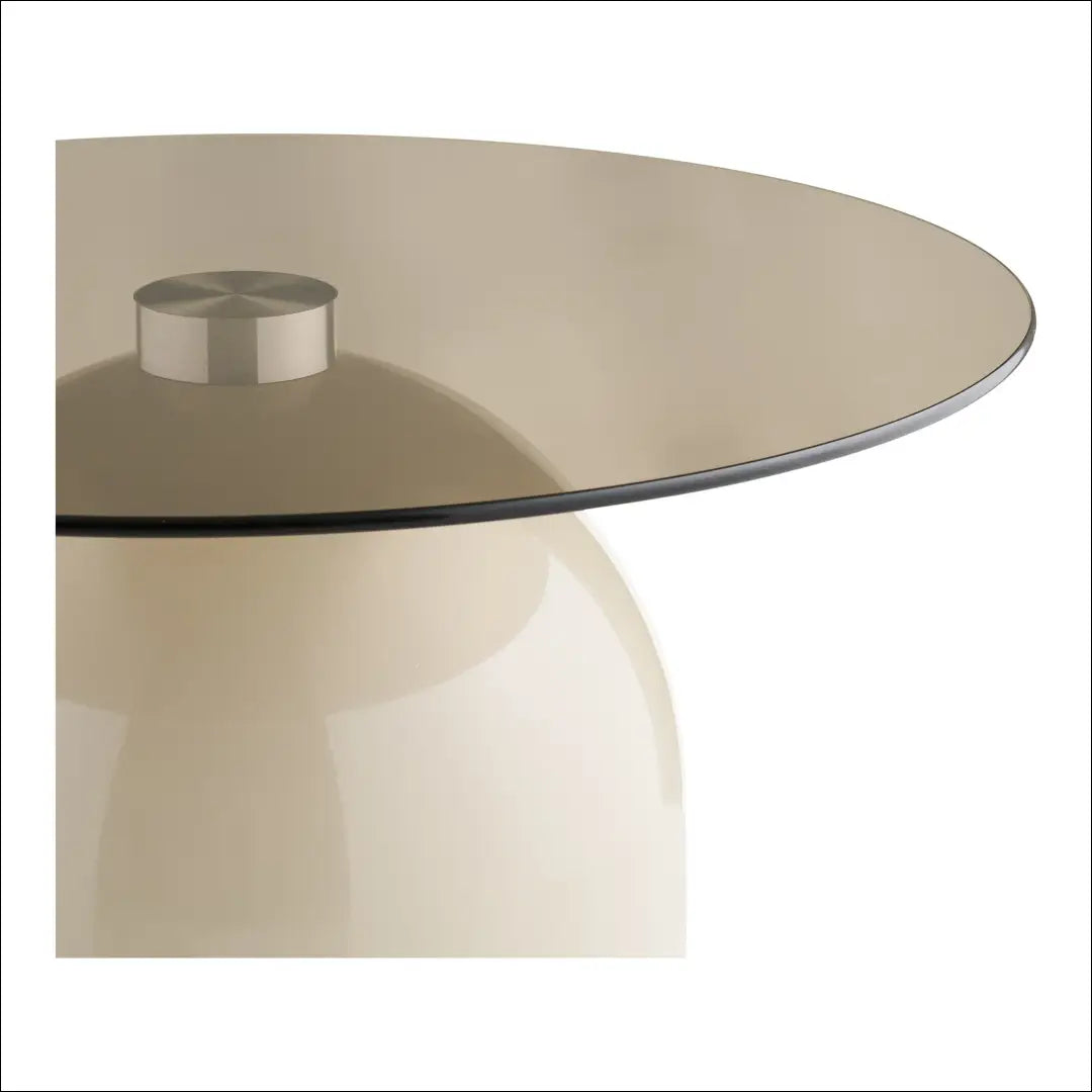 Kavos staliukas grūdintas stiklas/metalas pilkas/smėlinis ø70x33 cm RD320 - €211 Save 15% __label:Pristatymas 5-14