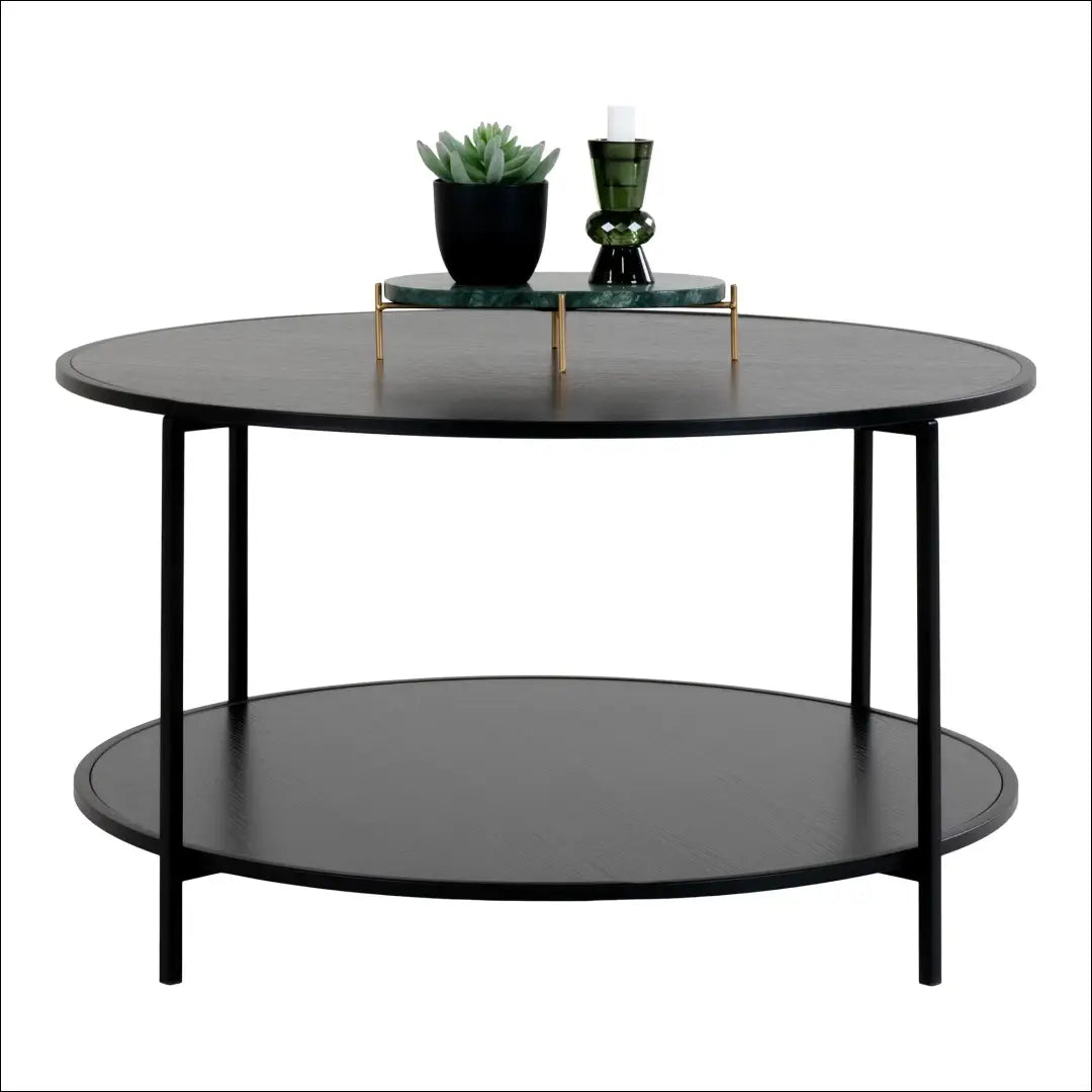 Kavos staliukas juodas rėmas ø80x45 cm RD328 - €119 Save 15% 100-200, Coffee tables, Juoda, nordic, uzsakomi €100