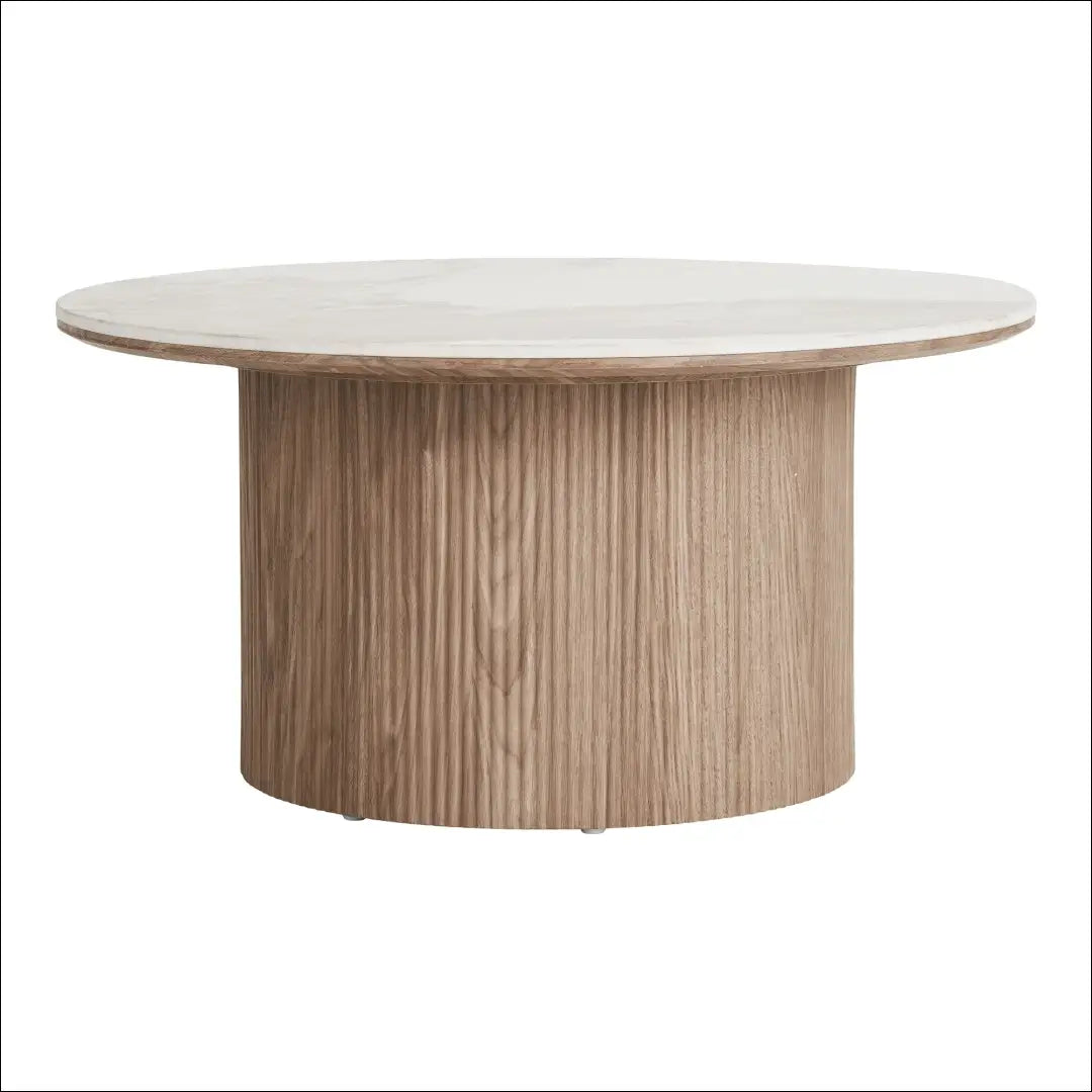 Kavos staliukas keraminis stalviršis balta/ruda ø80x40 cm RD370 - €269 Save 15% Balta / ruda, Coffee tables, nordic,