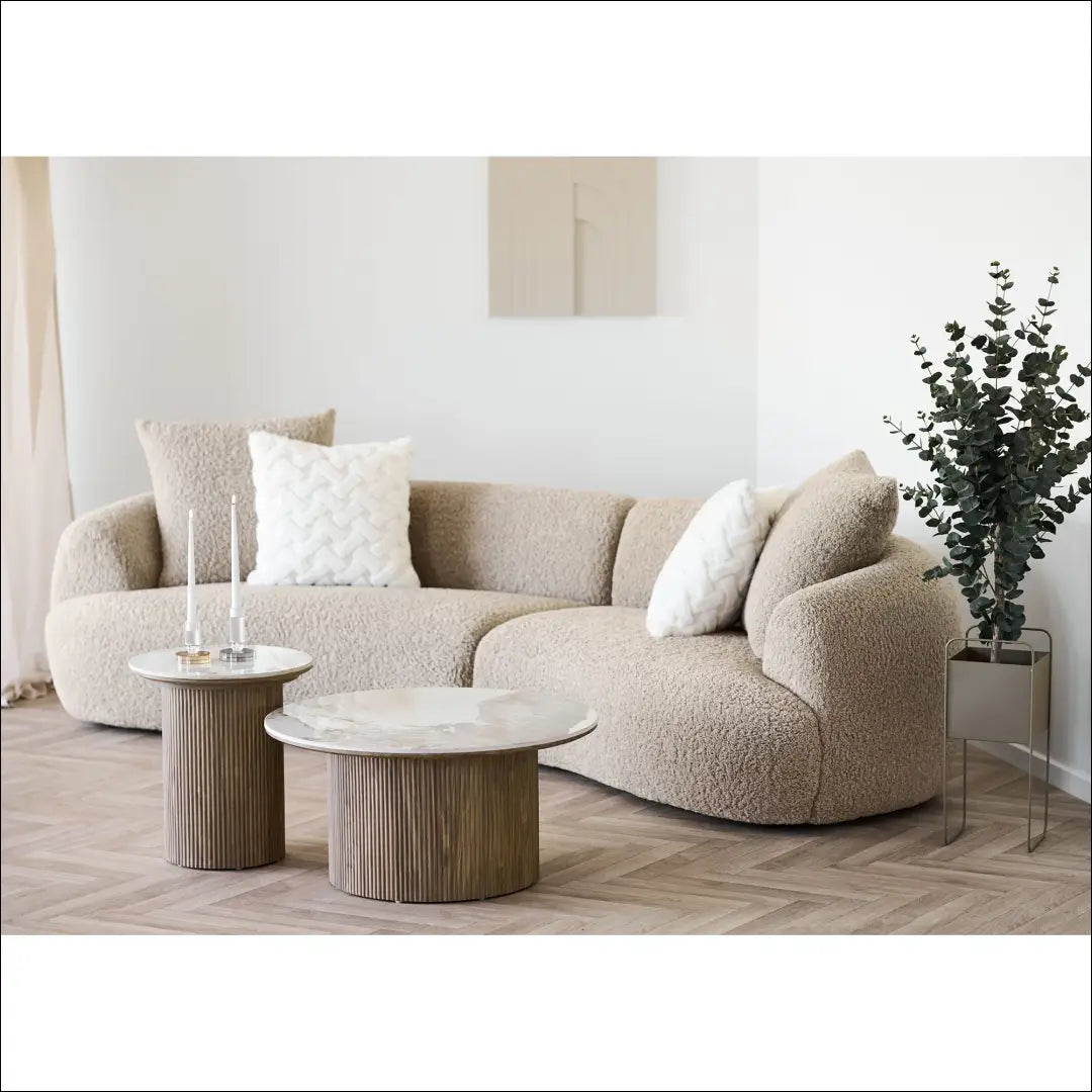 Kavos staliukas keraminis stalviršis balta/ruda ø80x40 cm RD370 - €269 Save 15% Balta / ruda, Coffee tables, nordic,