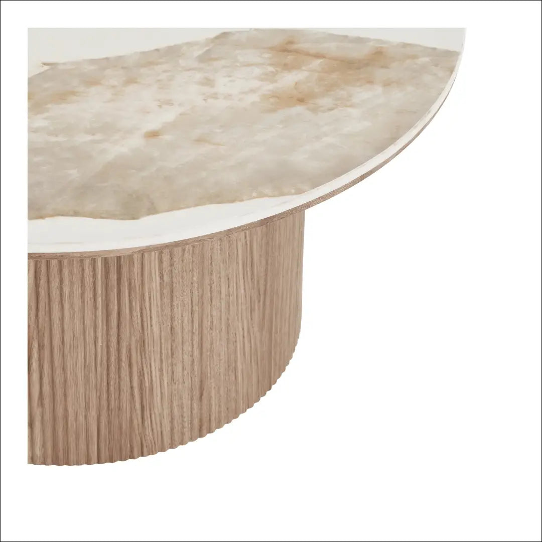 Kavos staliukas keraminis stalviršis balta/ruda ø80x40 cm RD370 - €269 Save 15% Balta / ruda, Coffee tables, nordic,