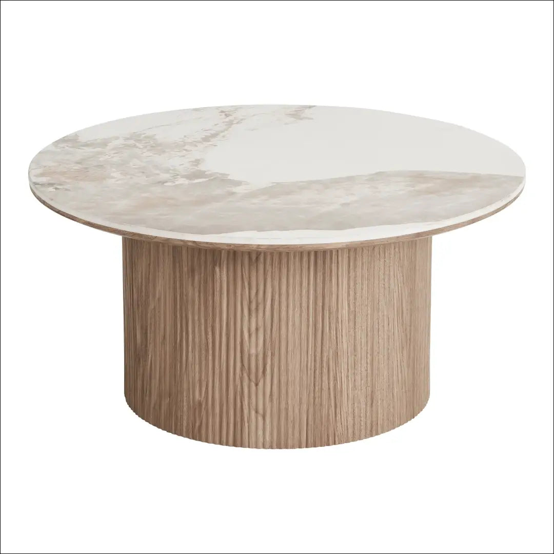 Kavos staliukas keraminis stalviršis balta/ruda ø80x40 cm RD370 - €269 Save 15% Balta / ruda, Coffee tables, nordic,