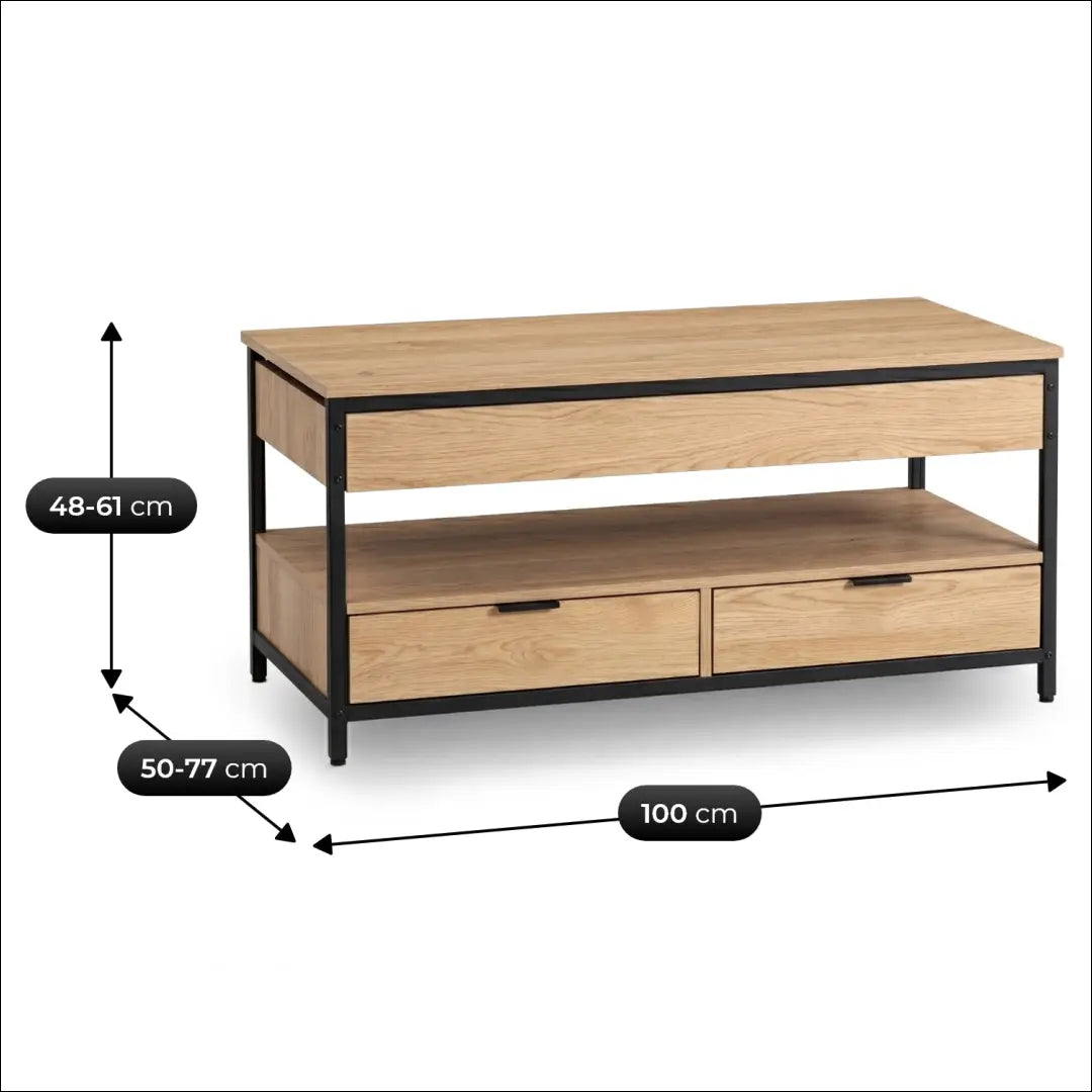 Kavos staliukas 100 cm ąžuolo spalvos/juodas TE2529 - €134 Save 15% __label:Pristatymas 5-14 d.d., Newelite Naujausi