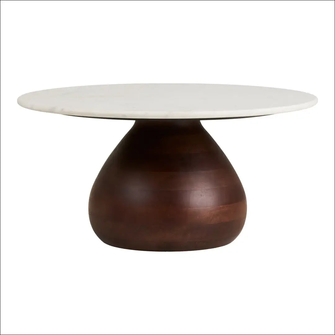 Kavos staliukas mango mediena/marmuras tamsiai ruda/balta ø70x35 cm RD376 - €356 Save 15% Balta / ruda, Coffee tables,