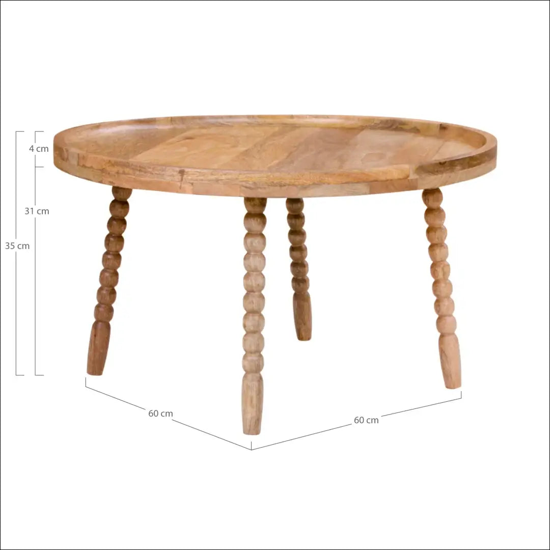 Kavos staliukas mango spalvos ø60x35 cm RD314 - €119 Save 15% Coffee tables, Natūrali, nordic, under-25, uzsakomi €100