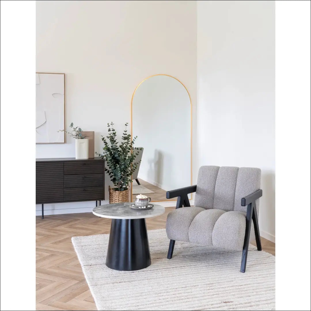 Kavos staliukas marmuro imitacijos pilkas/juodas ø60x45 cm RD364 - €65 Save 15% 50-100, __label:Pristatymas 5-14 d.d.,