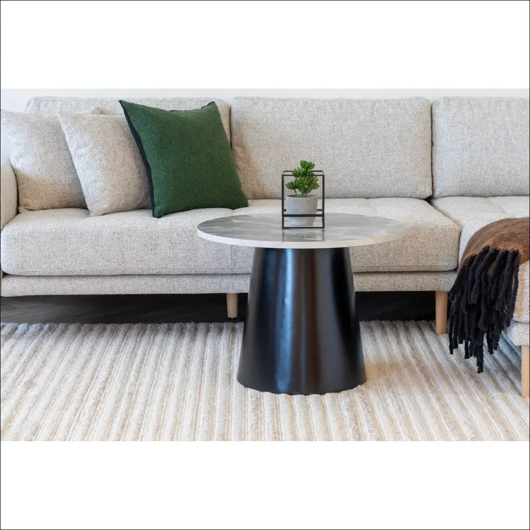Kavos staliukas marmuro imitacijos pilkas/juodas ø60x45 cm RD364 - €65 Save 15% 50-100, __label:Pristatymas 5-14 d.d.,