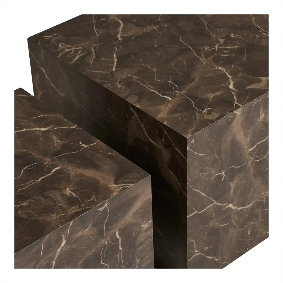 Kavos staliukas marmuro imitacijos rudas 2 vnt. komplektas RD344 - €203 Save 15% __label:Pristatymas 5-14 d.d., Coffee