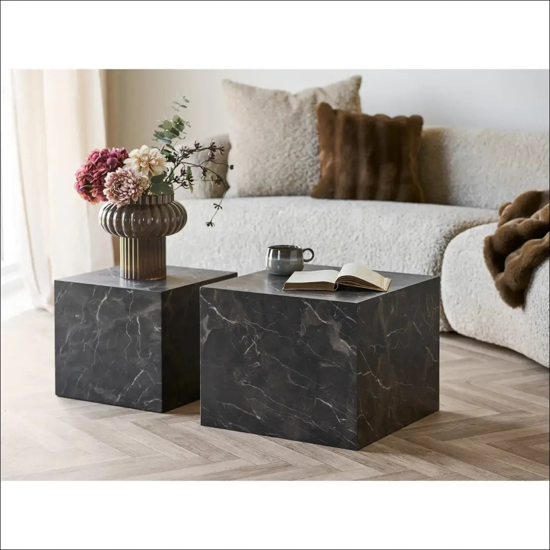 Kavos staliukas marmuro imitacijos rudas 2 vnt. komplektas RD344 - €203 Save 15% __label:Pristatymas 5-14 d.d., Coffee