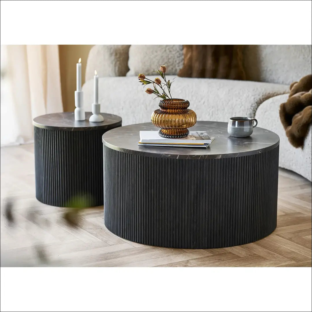 Kavos staliukas marmuro imitacijos tamsiai rudas ø80x40 cm RD369 - €300 Save 15% Coffee tables, nordic, over-200,