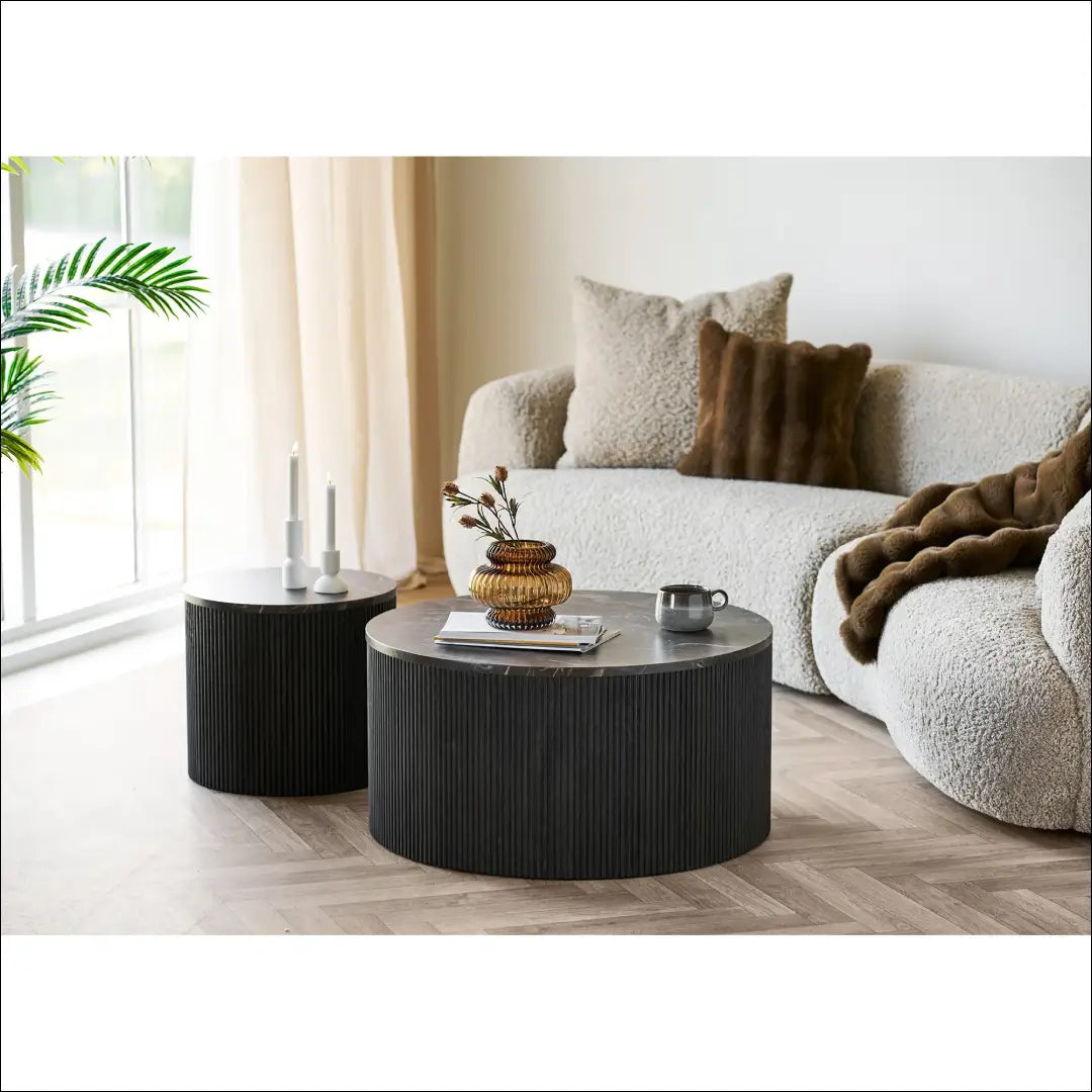 Kavos staliukas marmuro imitacijos tamsiai rudas ø80x40 cm RD369 - €300 Save 15% Coffee tables, nordic, over-200,