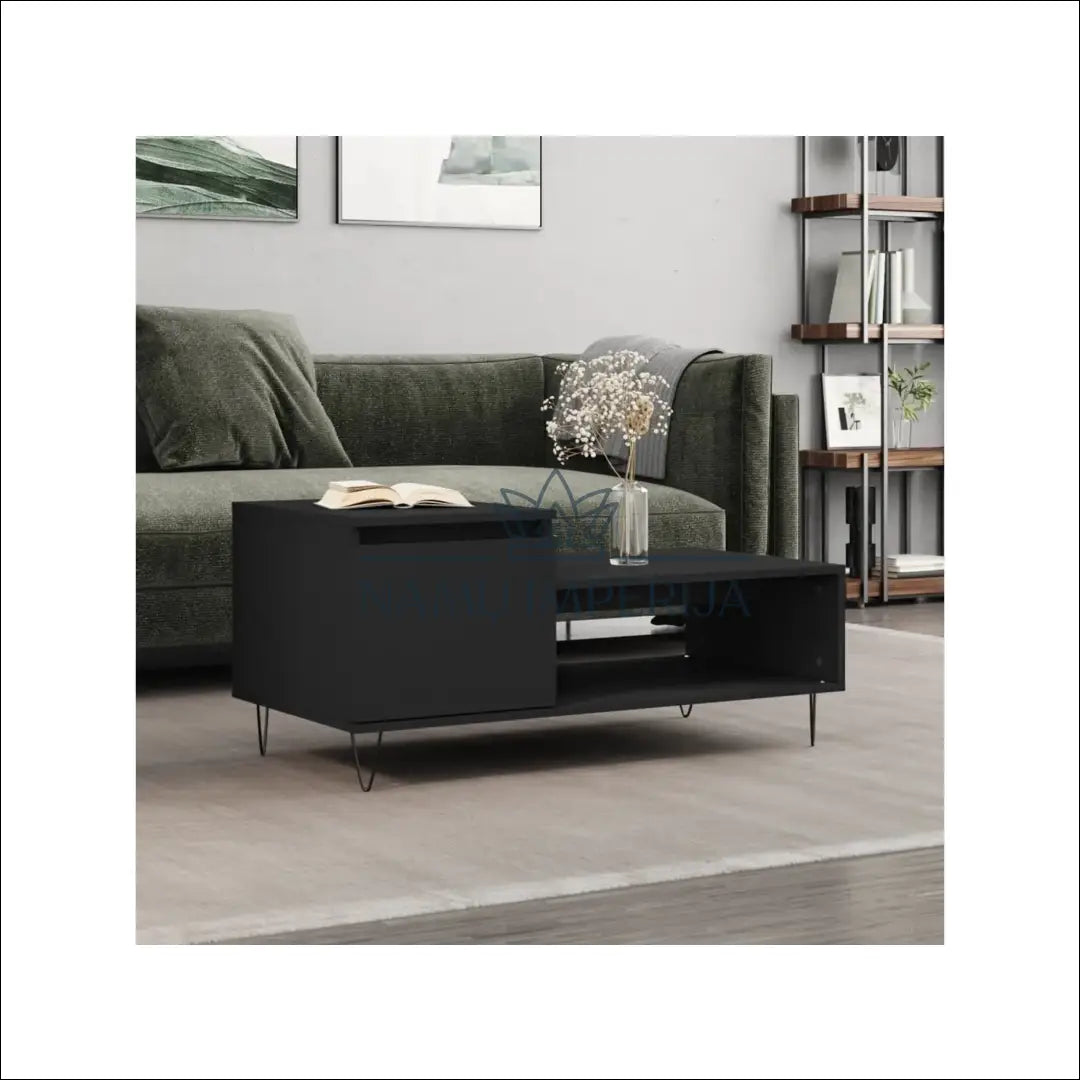 Kavos staliukas SI1668 - €24 Save 55% __label:Pristatymas 1-2 d.d., color-juoda, material-mediena, material-metalas,
