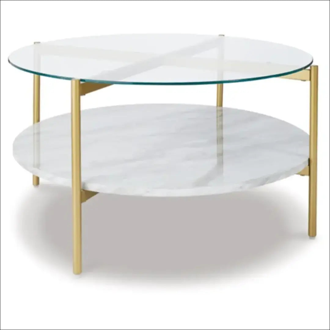 Kavos staliukas SI1936 - €139 Save 50% 100-200, __label:Pristatymas 1-2 d.d., color-auksine, color-balta,