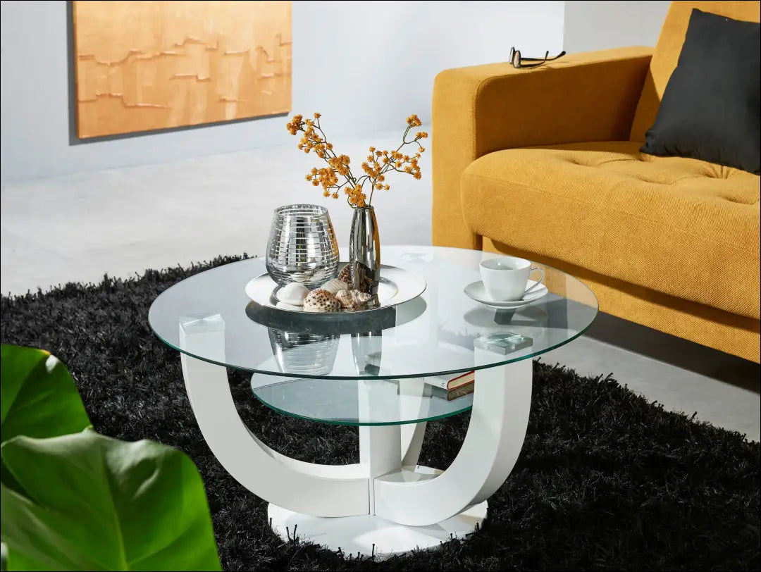 Kavos staliukas SI2020 - €66 Save 60% 50-100, __label:Pristatymas 1-2 d.d., color-balta, material-mdf, material-stiklas