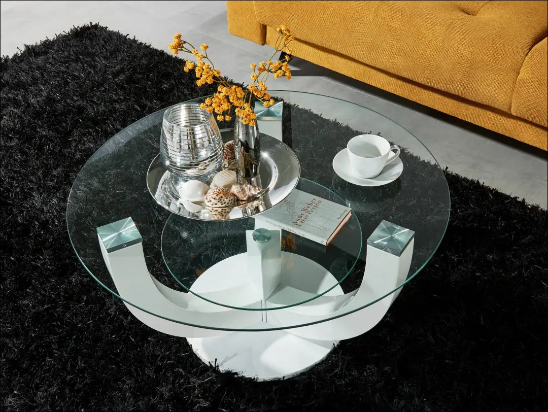 Kavos staliukas SI2020 - €66 Save 60% 50-100, __label:Pristatymas 1-2 d.d., color-balta, material-mdf, material-stiklas