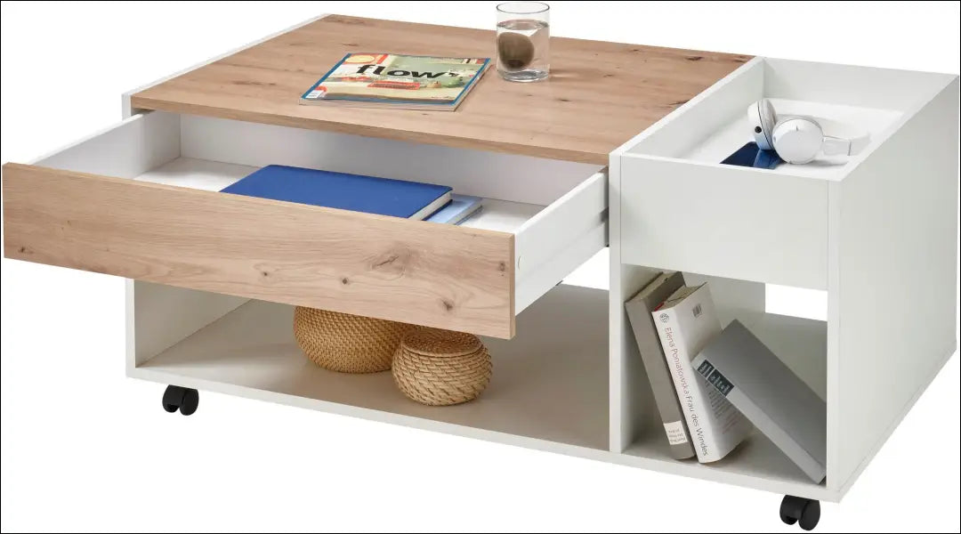 Kavos staliukas SI2300 - €70 Save 65% 50-100, __label:Pristatymas 1-2 d.d., color-balta, color-ruda, material-mediena