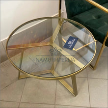 Augšupielādējiet attēlu galerijas skatā Kavos staliukas SI913 - €216 Save 60% color-auksine, kavos-staliukai, material-metalas, material-stiklas, over-200
